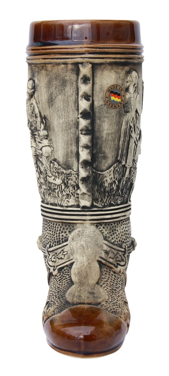 German Ceramic Beer Boot 1 Liter Rustic 4 German Ceramic Beer Boot 1 Liter Rustic - Image 2