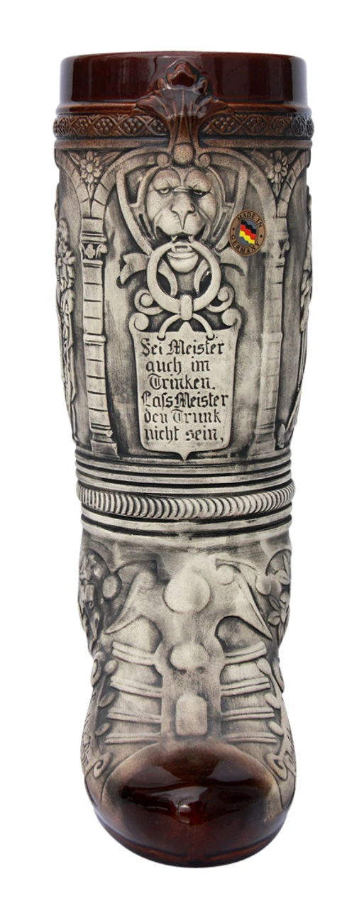 German Ceramic Beer Boot 2 Liter Rustic 4 German Ceramic Beer Boot 2 Liter Rustic - Image 2