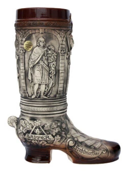 German Ceramic Beer Boot 2 Liter Rustic