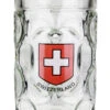 Swiss Cross Dimpled Oktoberfest Glass Beer Mug 1 Liter 2 Swiss Cross Dimpled Oktoberfest Glass Beer Mug 1 Liter -Beer Stein Store Swiss Cross Dimpled Oktoberfest Glass Beer Mug 1 Liter GS2110S FNT SM 52641.1550783092