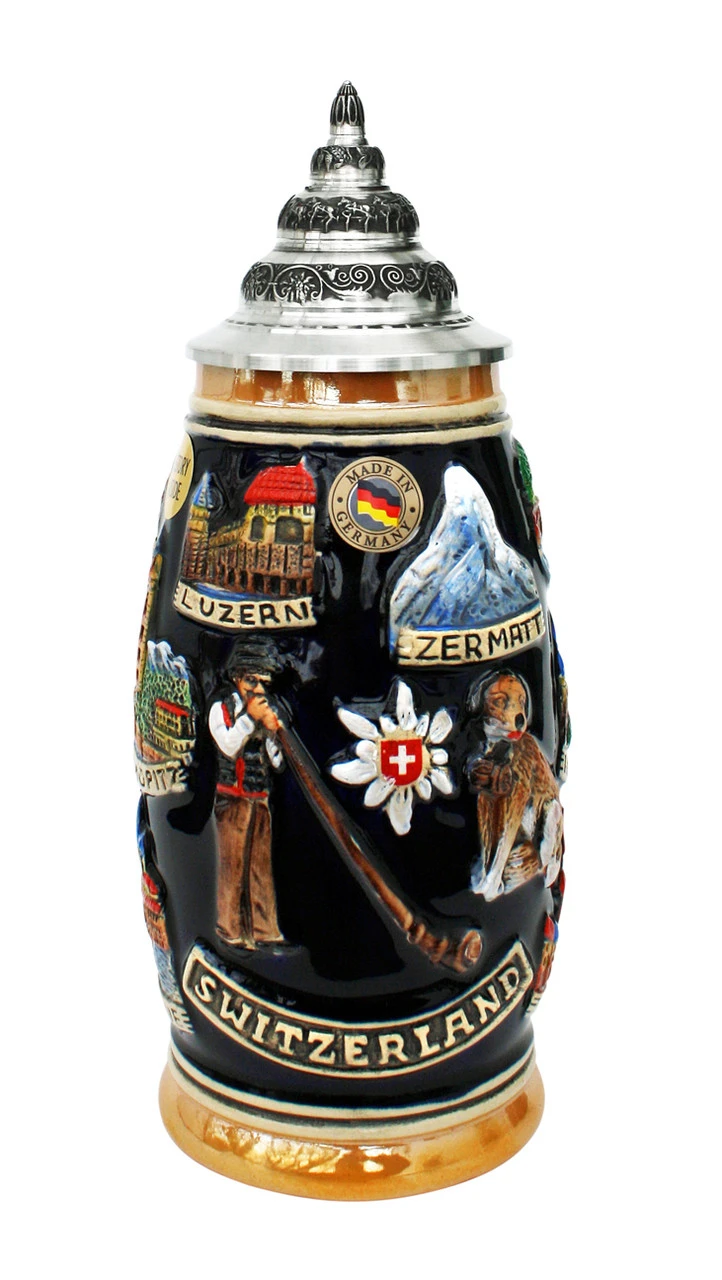 Swiss Horn German Beer Stein 4 Swiss Horn German Beer Stein - Image 2