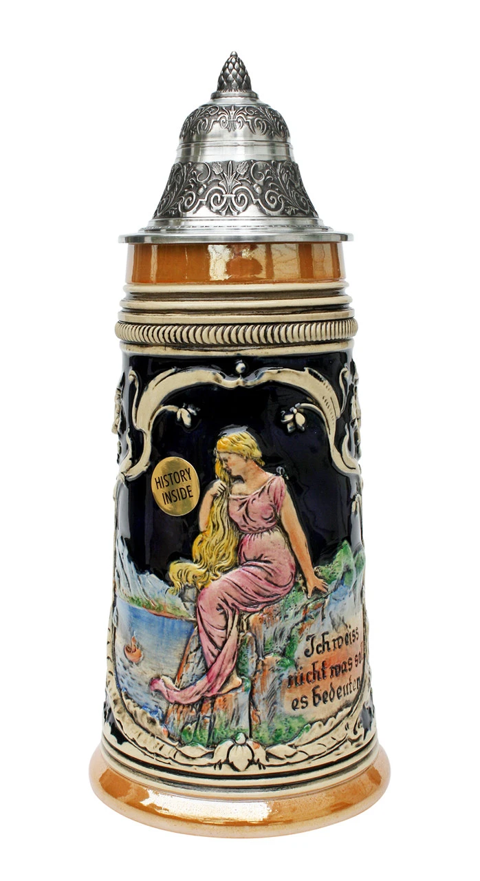 Loreley Rhein River Beer Stein 3 Loreley Rhein River Beer Stein