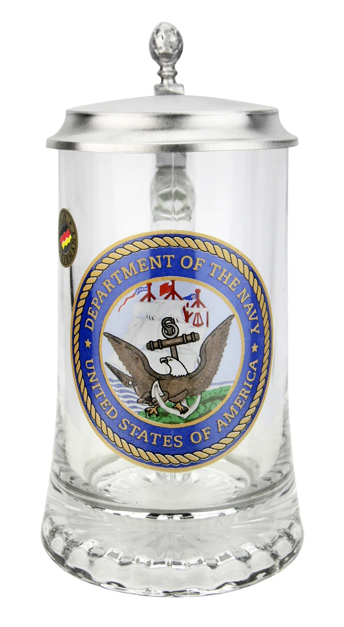 U.S. Navy Glass Beer Stein