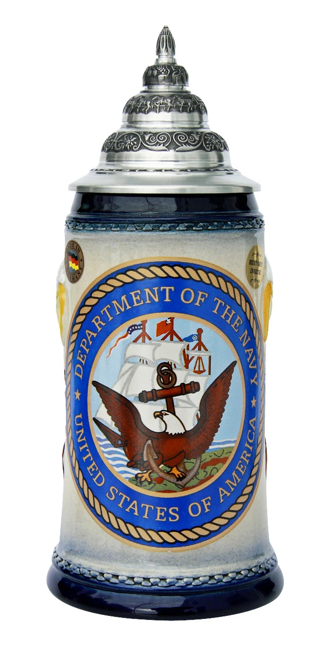 US Navy Beer Stein 3 US Navy Beer Stein