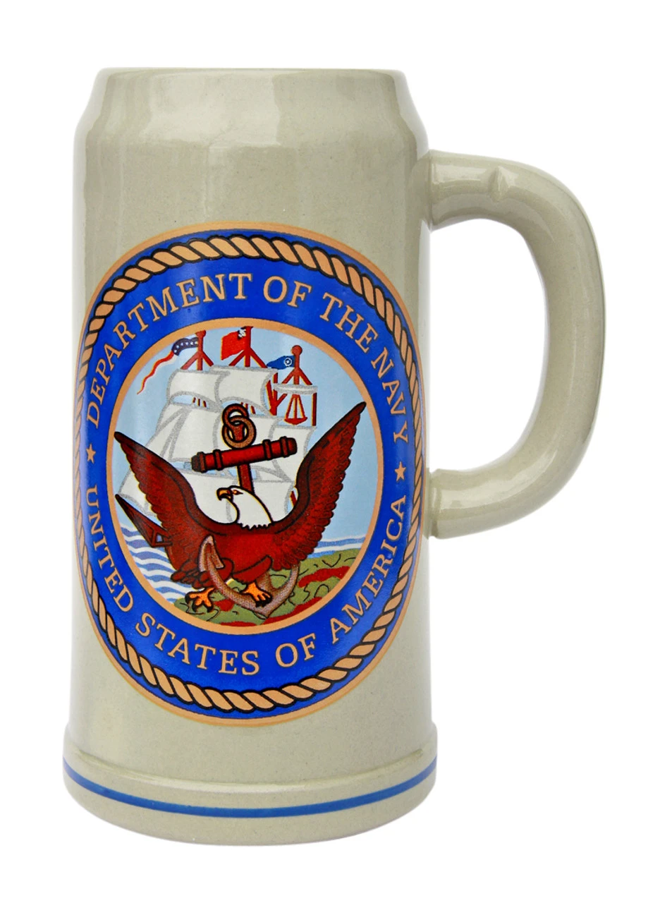 US Navy Stoneware Beer Mug 1 Liter 3 US Navy Stoneware Beer Mug 1 Liter