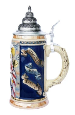 US Navy Eagle Of Freedom Beer Stein 6 US Navy Eagle Of Freedom Beer Stein -Beer Stein Store United We Stand Beer Stein K728 RS SM 19139.1401399613