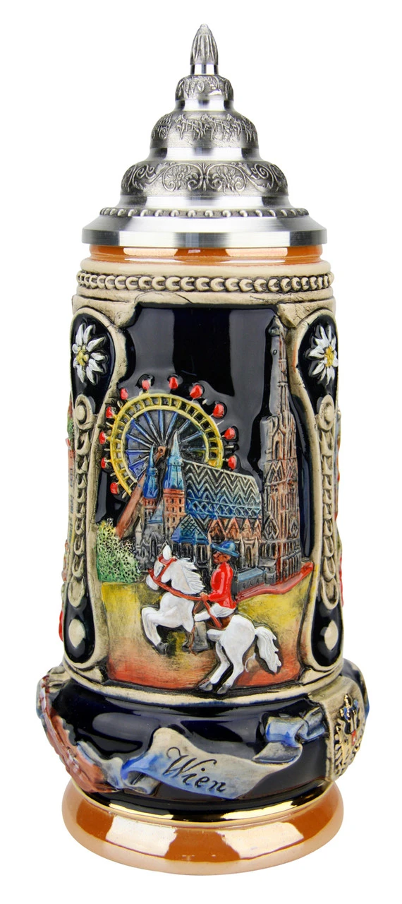 Vienna, Salzburg, Innsbruck Austria Beer Stein 4 Vienna, Salzburg, Innsbruck Austria Beer Stein - Image 2