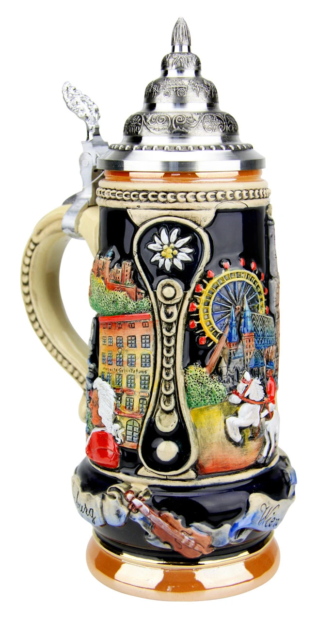 Vienna, Salzburg, Innsbruck Austria Beer Stein 3 Vienna, Salzburg, Innsbruck Austria Beer Stein