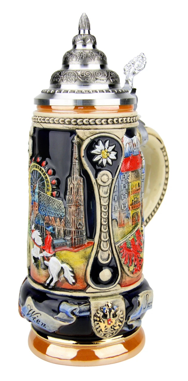 Vienna, Salzburg, Innsbruck Austria Beer Stein 5 Vienna, Salzburg, Innsbruck Austria Beer Stein - Image 3