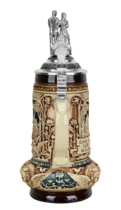 Wedding Beer Stein Antique Style With Pewter Bride And Groom Figure Lid 11 Wedding Beer Stein Antique Style With Pewter Bride And Groom Figure Lid -Beer Stein Store Wedding Beer Stein Antique Style with Pewter Bride and Groom Figure Lid KT103EL Back SM 80710.1493401384