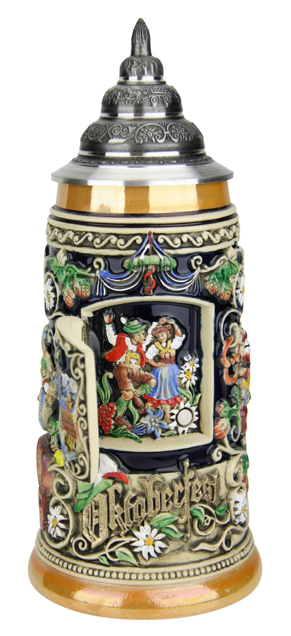 Window To Oktoberfest Dancing Couple Munich Beer Stein 3 Window To Oktoberfest Dancing Couple Munich Beer Stein