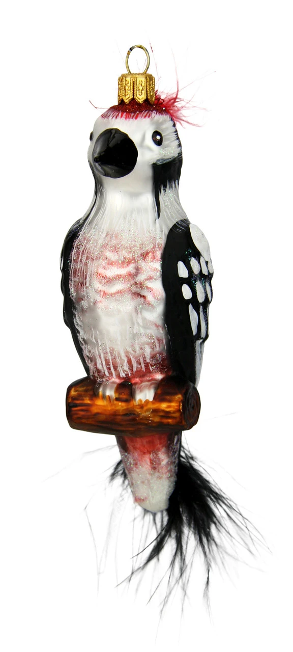 Woodpecker Glass Christmas Ornament 4 Woodpecker Glass Christmas Ornament - Image 2
